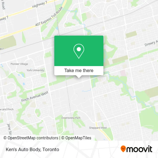 Ken's Auto Body map