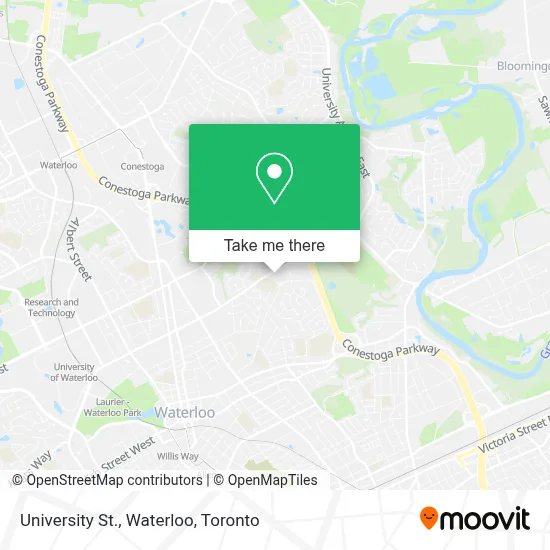University St., Waterloo map