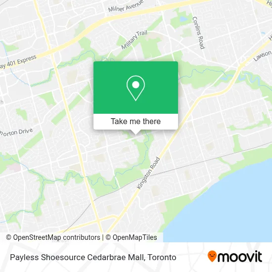 Payless Shoesource Cedarbrae Mall map