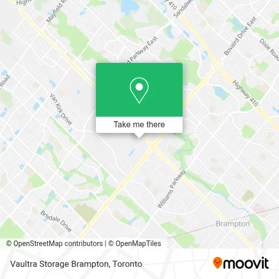Vaultra Storage Brampton map