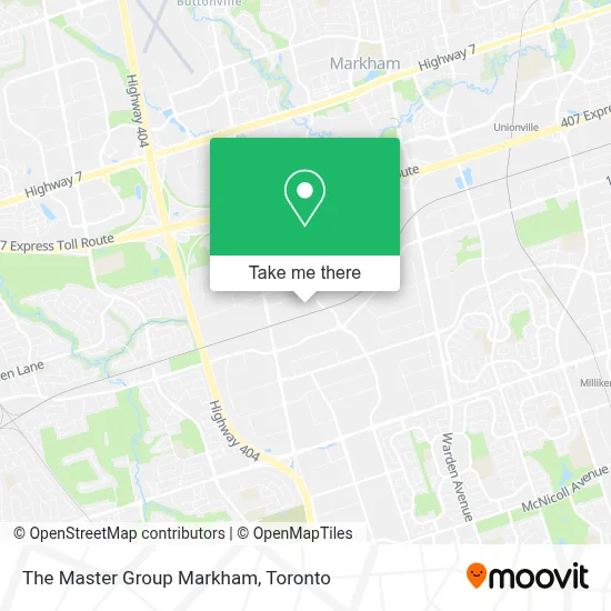 The Master Group Markham map