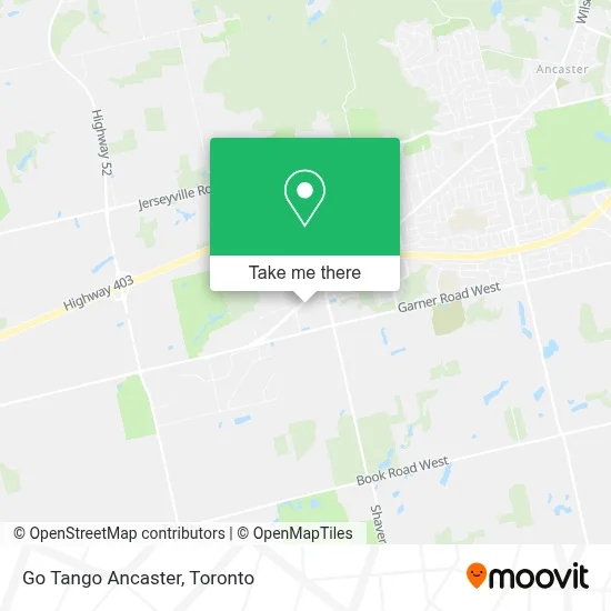Go Tango Ancaster map