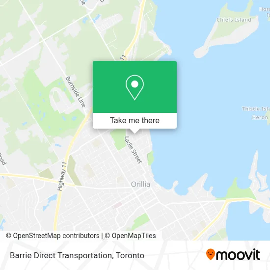 Barrie Direct Transportation map