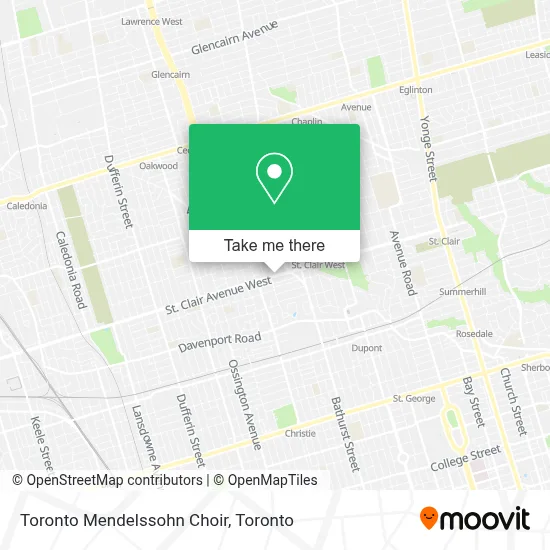 Toronto Mendelssohn Choir map