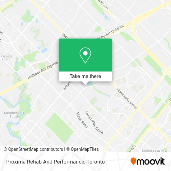 Proxima Rehab And Performance map