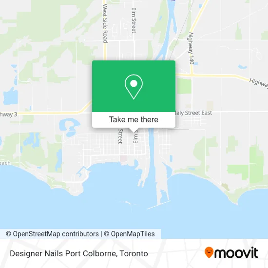 Designer Nails Port Colborne map