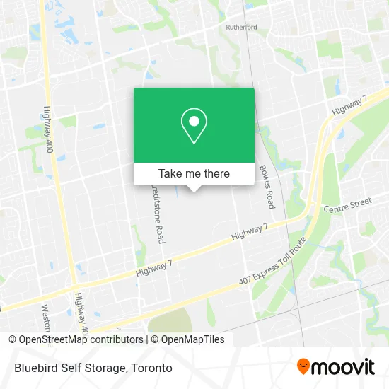 Bluebird Self Storage map