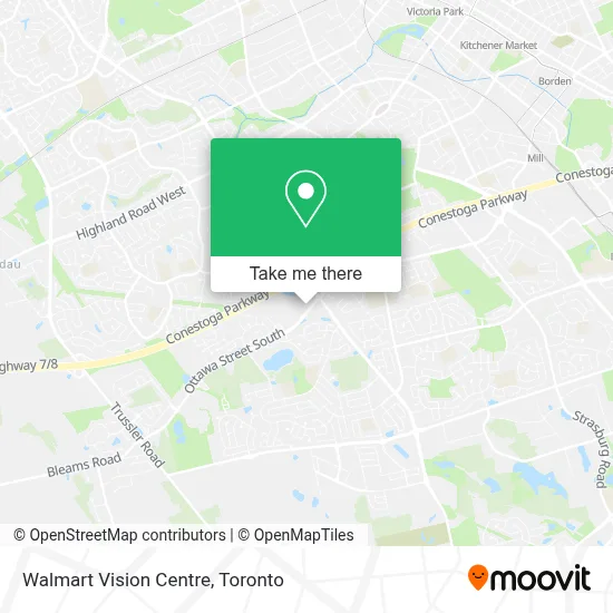Walmart Vision Centre map