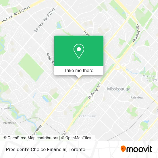 President's Choice Financial map