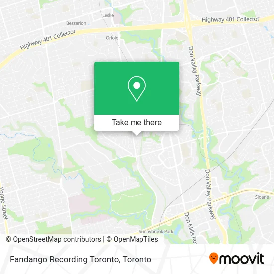 Fandango Recording Toronto map