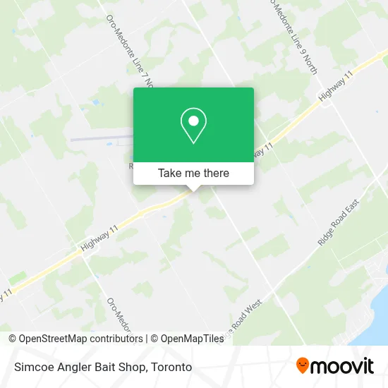 Simcoe Angler Bait Shop map