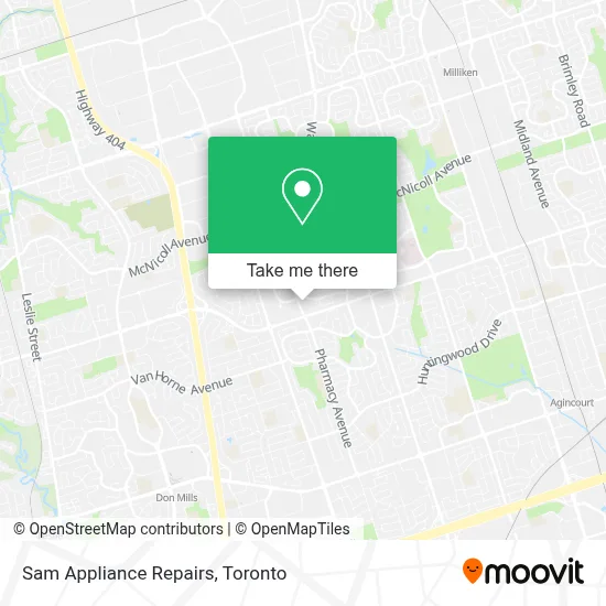 Sam Appliance Repairs map
