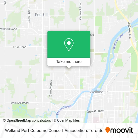 Welland Port Colborne Concert Association map