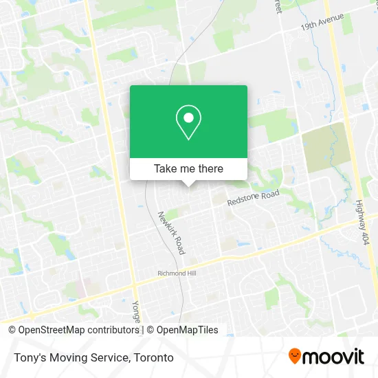 Tony's Moving Service map