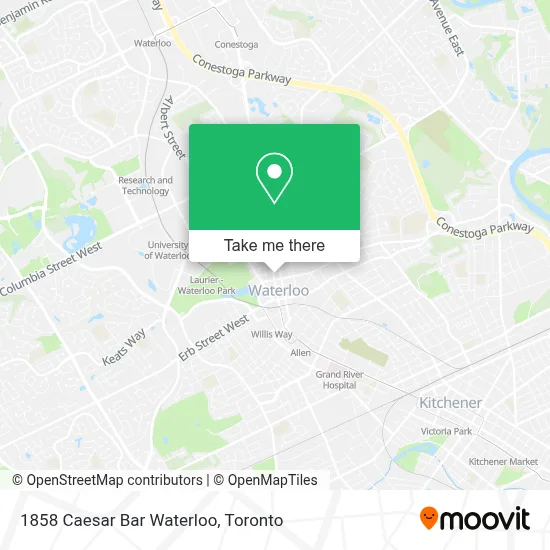 1858 Caesar Bar Waterloo map