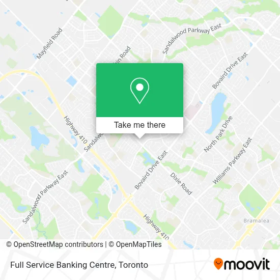Full Service Banking Centre map