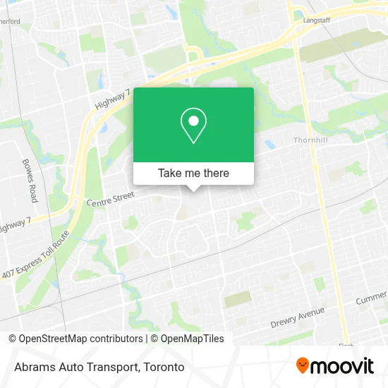 Abrams Auto Transport map