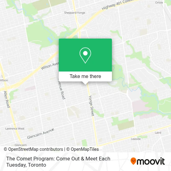 The Comet Program: Come Out & Meet Each Tuesday map