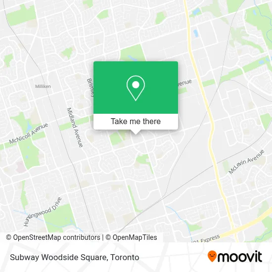 Subway Woodside Square map
