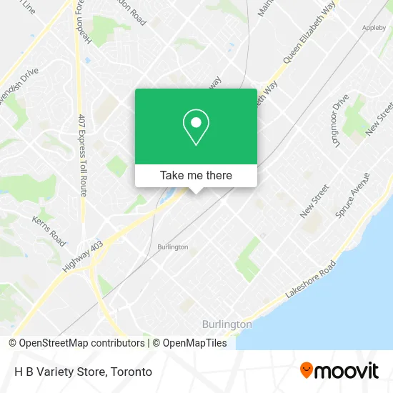 H B Variety Store map