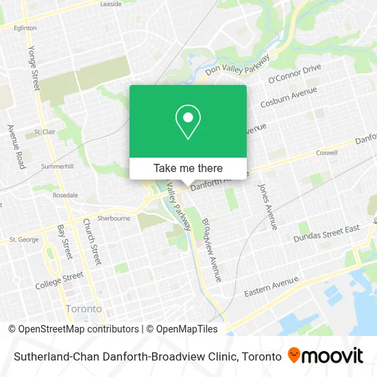 Sutherland-Chan Danforth-Broadview Clinic map