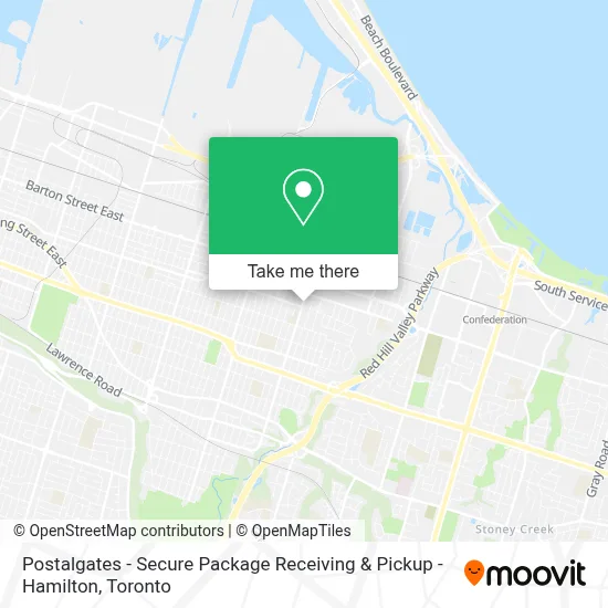 Postalgates - Secure Package Receiving & Pickup - Hamilton map
