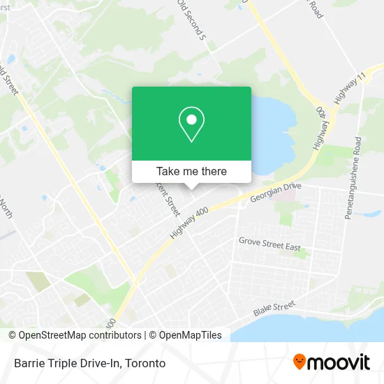 Barrie Triple Drive-In map