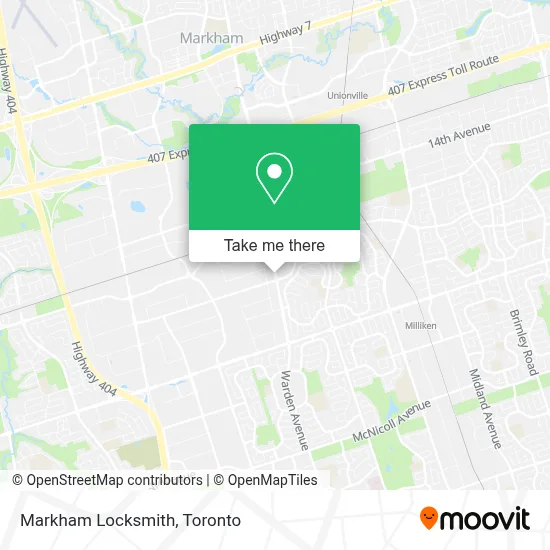 Markham Locksmith map