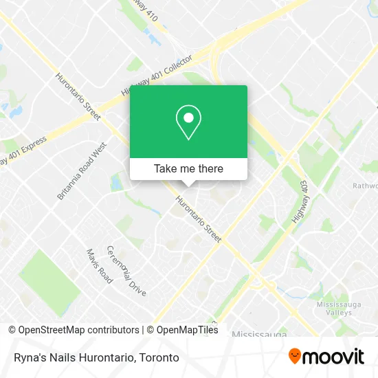 Ryna's Nails Hurontario map