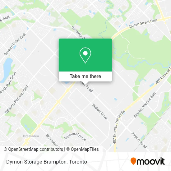 Dymon Storage Brampton map