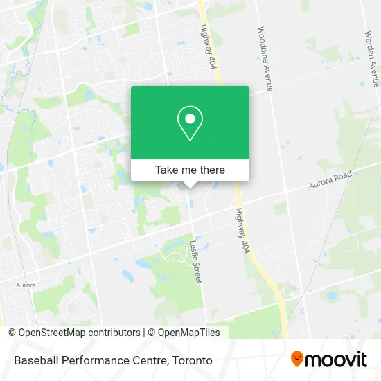 Baseball Performance Centre map