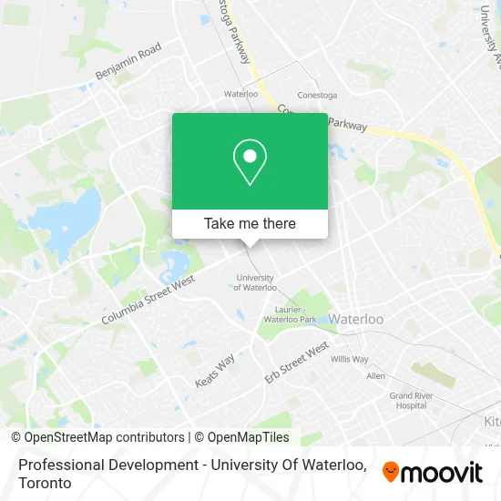 Professional Development - University Of Waterloo map