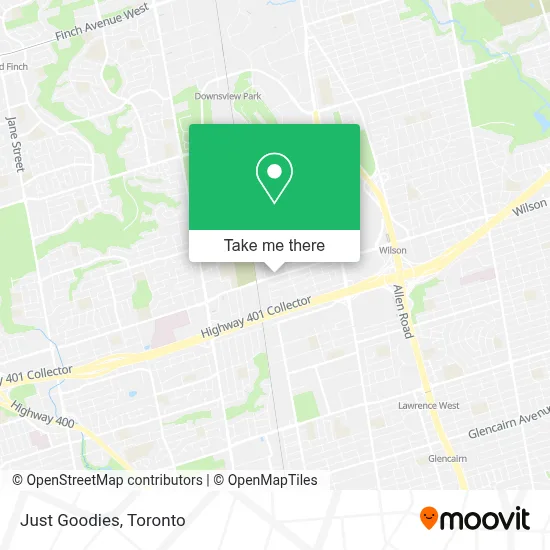 Just Goodies map