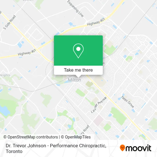 Dr. Trevor Johnson - Performance Chiropractic map