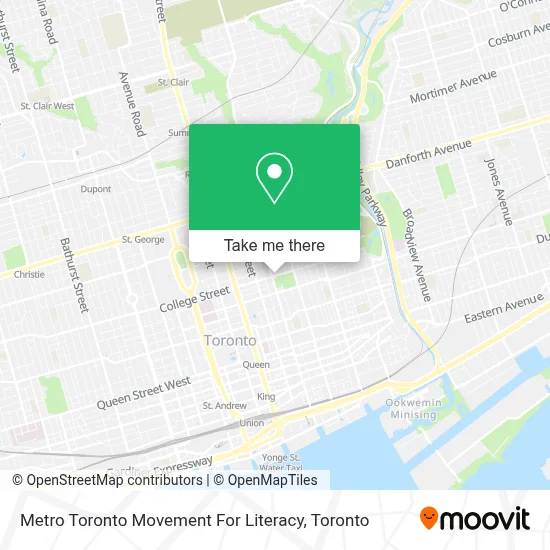 Metro Toronto Movement For Literacy map