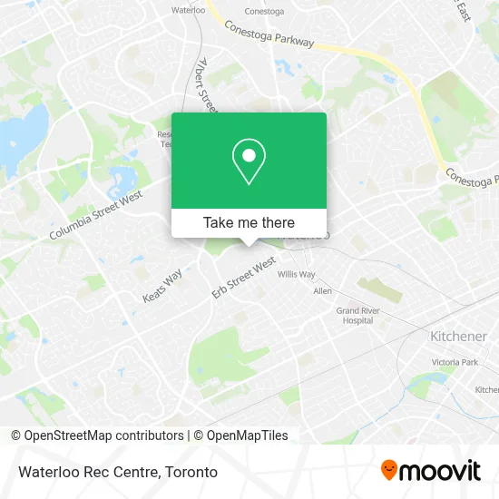 Waterloo Rec Centre map