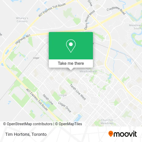 Tim Hortons map