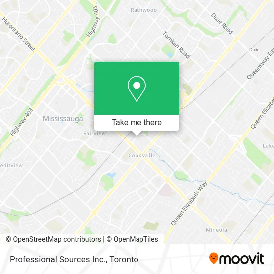 Professional Sources Inc. map