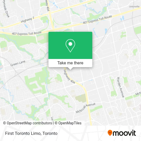 First Toronto Limo map