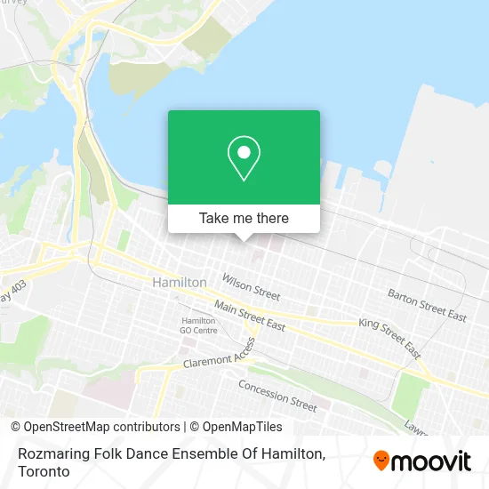 Rozmaring Folk Dance Ensemble Of Hamilton map