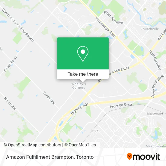Amazon Fulfillment Brampton map