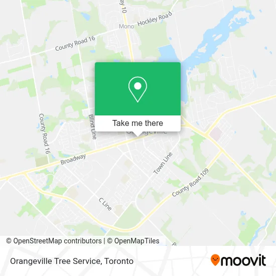 Orangeville Tree Service map