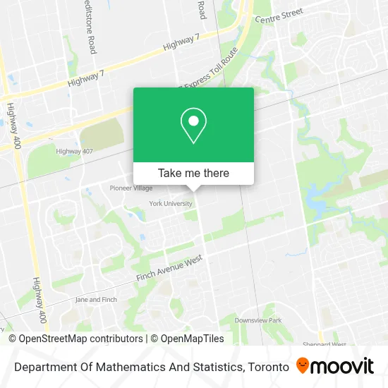 Department Of Mathematics And Statistics map