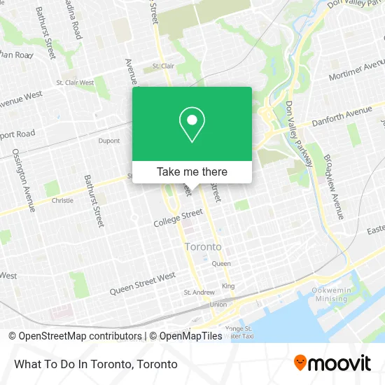 What To Do In Toronto map