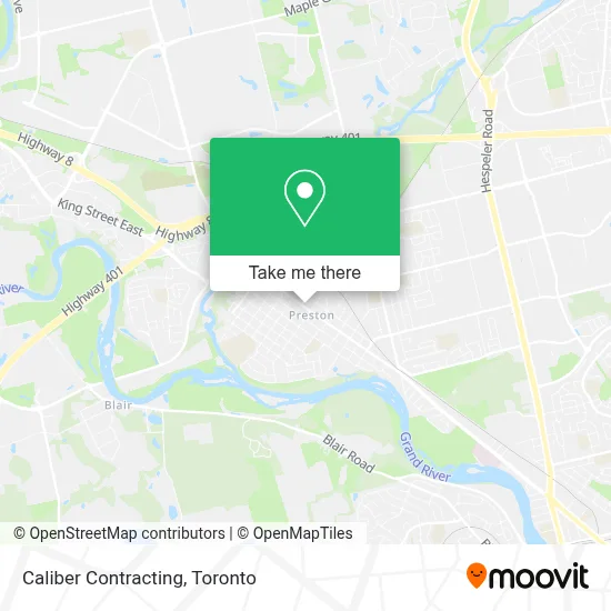 Caliber Contracting map