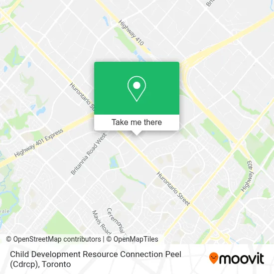 Child Development Resource Connection Peel (Cdrcp) map