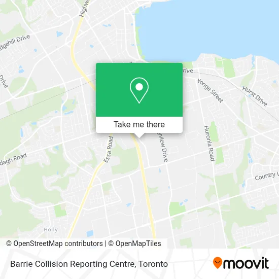 Barrie Collision Reporting Centre map