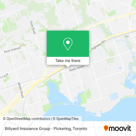 Billyard Insurance Group - Pickering map