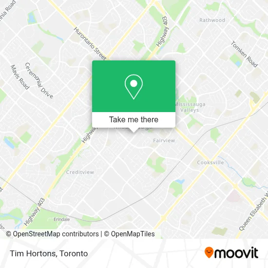 Tim Hortons map