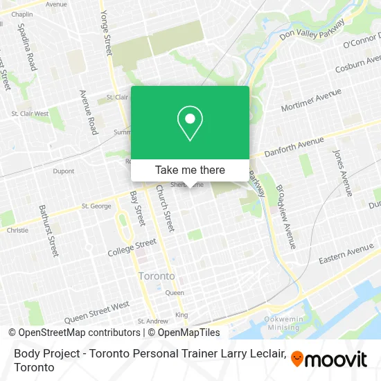 Body Project - Toronto Personal Trainer Larry Leclair map